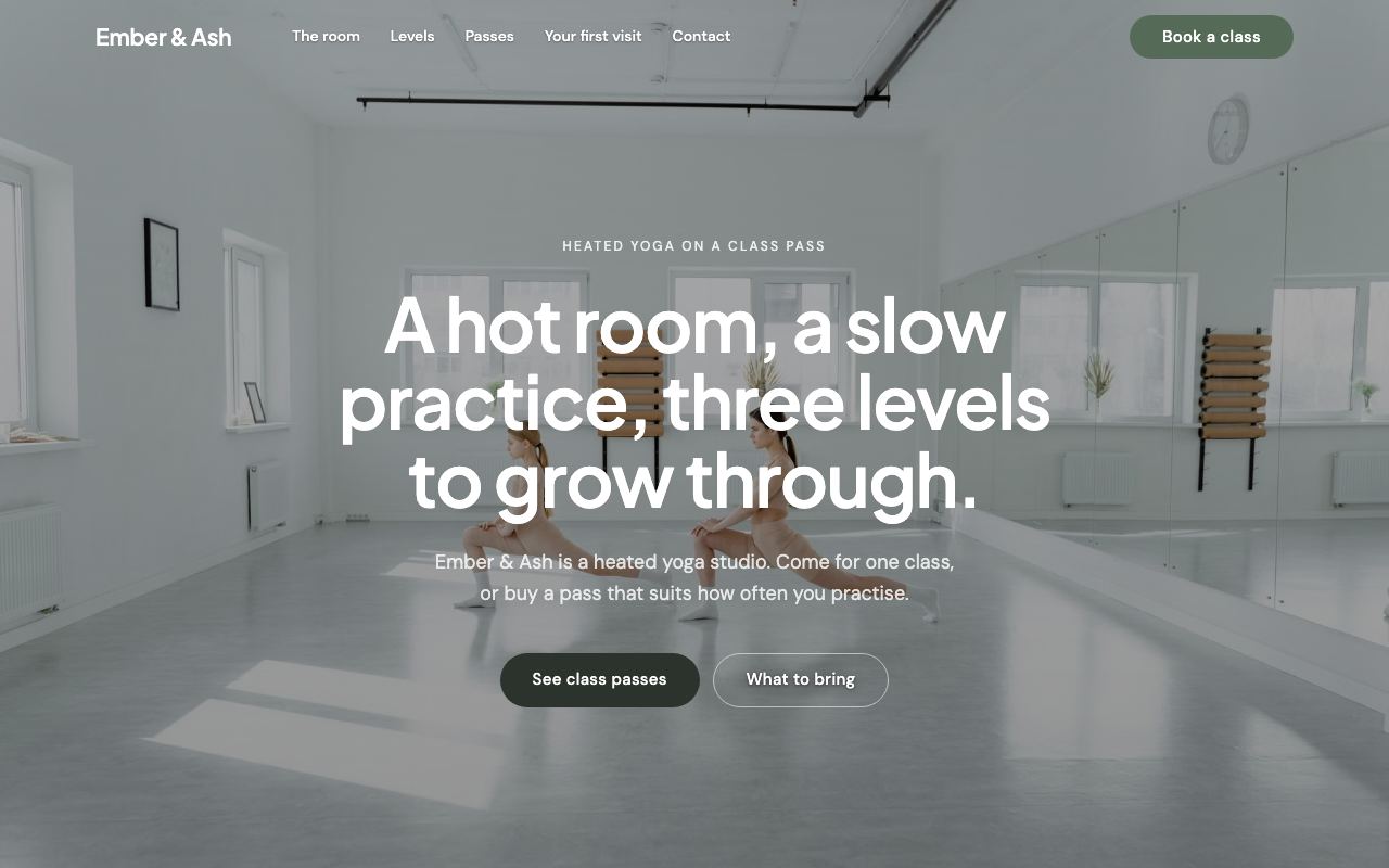 The Ember & Ash website on a desktop